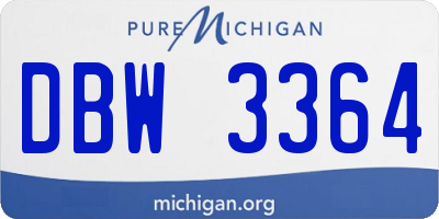 MI license plate DBW3364