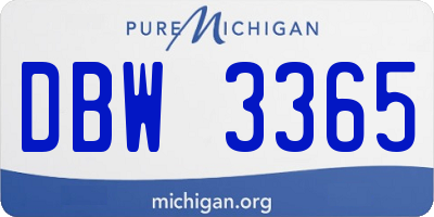 MI license plate DBW3365