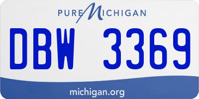 MI license plate DBW3369