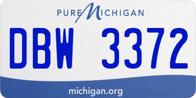 MI license plate DBW3372