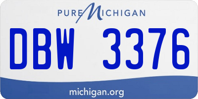MI license plate DBW3376