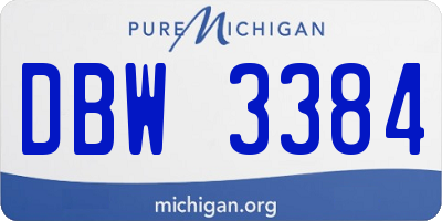 MI license plate DBW3384