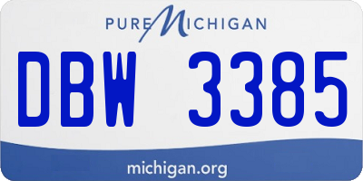 MI license plate DBW3385