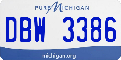 MI license plate DBW3386
