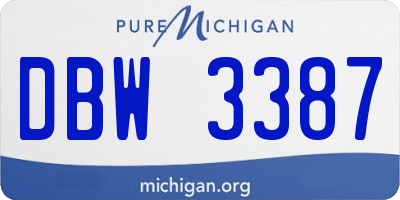 MI license plate DBW3387