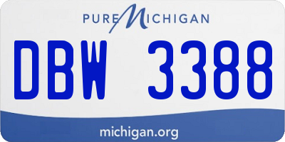 MI license plate DBW3388