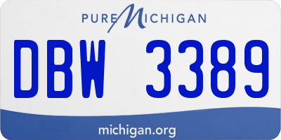 MI license plate DBW3389