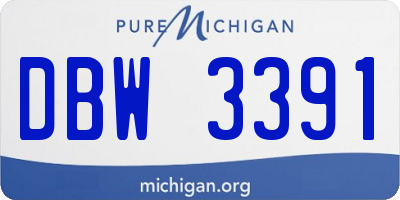 MI license plate DBW3391