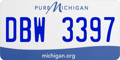 MI license plate DBW3397