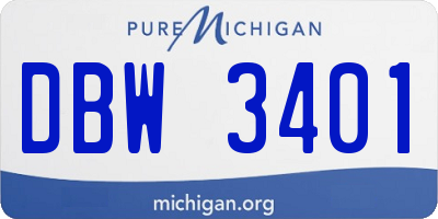 MI license plate DBW3401