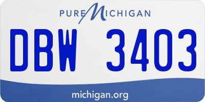 MI license plate DBW3403