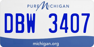 MI license plate DBW3407