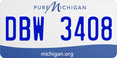 MI license plate DBW3408