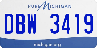 MI license plate DBW3419