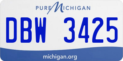 MI license plate DBW3425