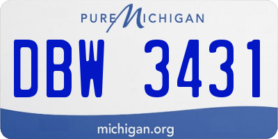 MI license plate DBW3431