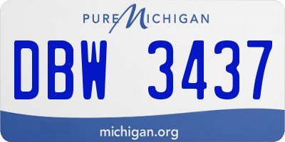 MI license plate DBW3437
