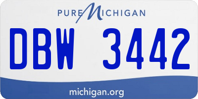 MI license plate DBW3442