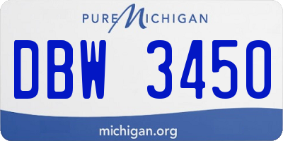 MI license plate DBW3450