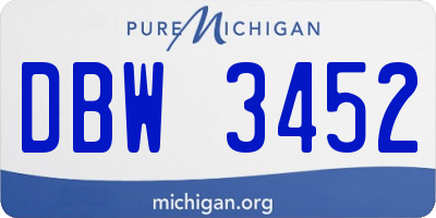 MI license plate DBW3452