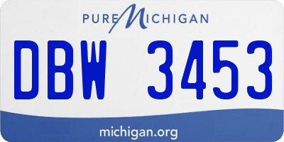 MI license plate DBW3453