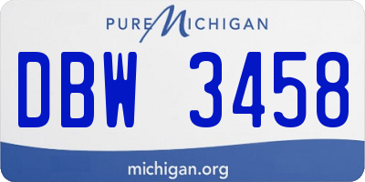 MI license plate DBW3458
