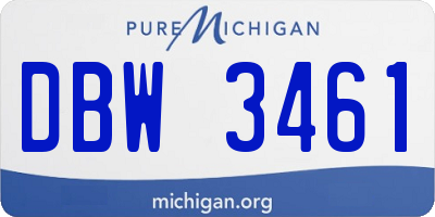 MI license plate DBW3461