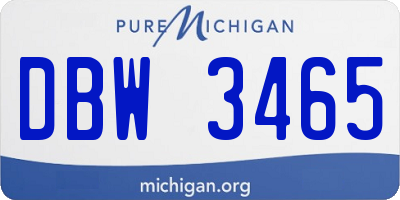 MI license plate DBW3465