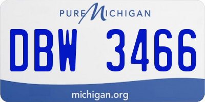 MI license plate DBW3466