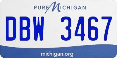 MI license plate DBW3467