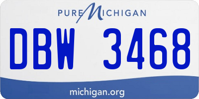 MI license plate DBW3468