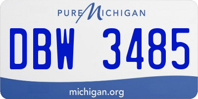 MI license plate DBW3485