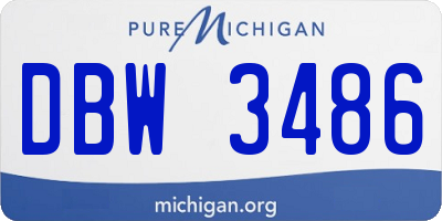MI license plate DBW3486