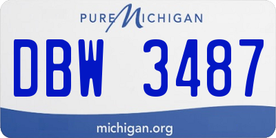 MI license plate DBW3487