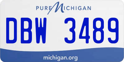 MI license plate DBW3489