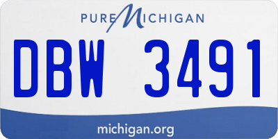 MI license plate DBW3491