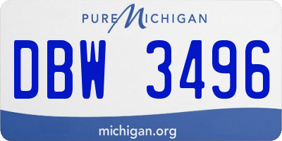 MI license plate DBW3496