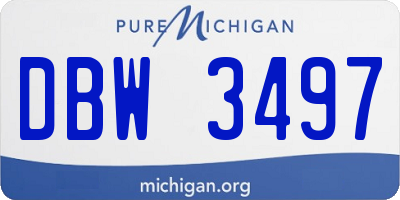 MI license plate DBW3497