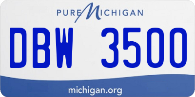 MI license plate DBW3500
