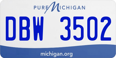 MI license plate DBW3502