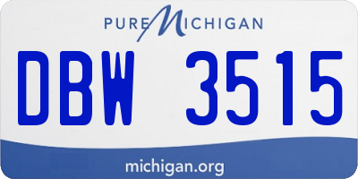 MI license plate DBW3515