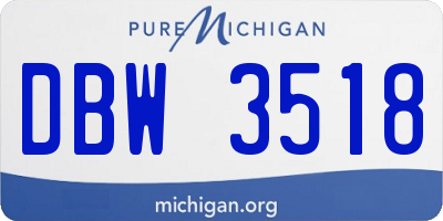 MI license plate DBW3518