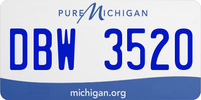 MI license plate DBW3520