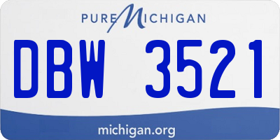 MI license plate DBW3521