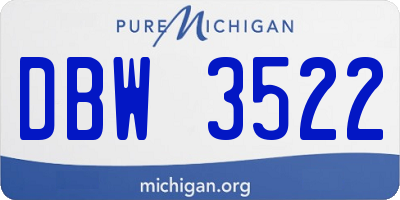 MI license plate DBW3522