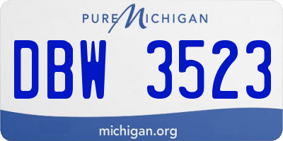 MI license plate DBW3523