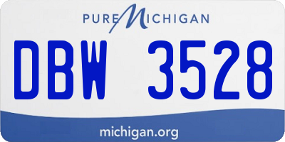 MI license plate DBW3528