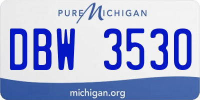 MI license plate DBW3530