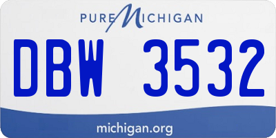 MI license plate DBW3532
