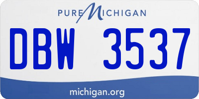 MI license plate DBW3537